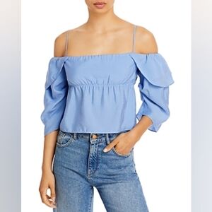 Vince NWT Cold Shoulder Ruffle Sleeve Blouse